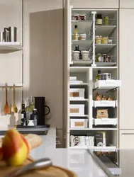 Narrow cabinets in the kitchen photo