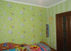 Children's wallpaper in the kitchen photo