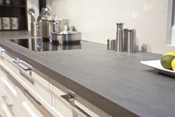 Столешница серый камень фото кухни
