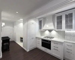 White kitchen with cities photo