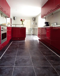 Kitchen with dark linoleum photo