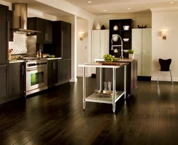 Kitchen with dark linoleum photo