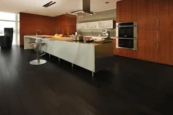 Кухня с темным линолеумом фото