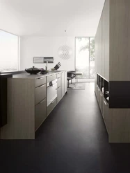 Kitchen with dark linoleum photo