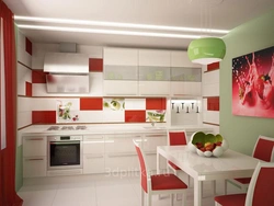 White kitchen with color photo