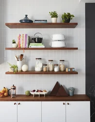 Black Shelves In The Kitchen Photo