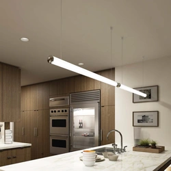 Overhead lamps in the kitchen photo