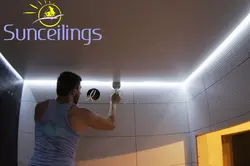 Светодиодный потолок в ванной фото