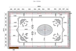 Ceiling diagram in the living room photo