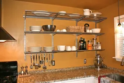 Shelves rack in the kitchen photo