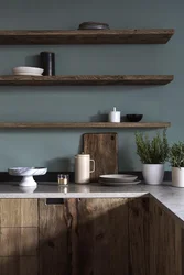 Gray Shelves In The Kitchen Photo