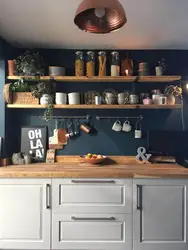 Gray shelves in the kitchen photo