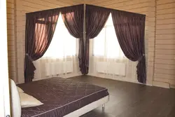 Corner curtain for bedroom photo