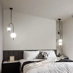 Черные светильники в спальне фото
