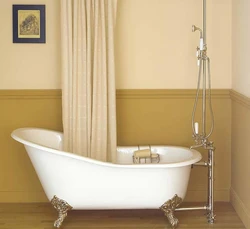 Small bathtubs with curtains photo