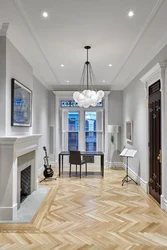 Herringbone floor in the kitchen photo