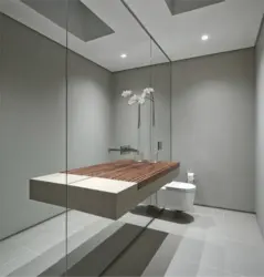Photo of bathroom mirrors with floor