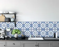 Kitchen tiles Gzhel photo