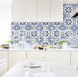 Kitchen tiles Gzhel photo