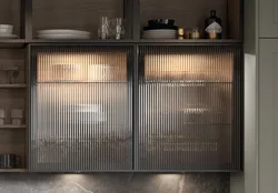 Corrugated glass in the kitchen photo