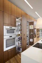 Kitchen with different cabinets photo