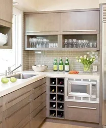 Kitchen with different cabinets photo