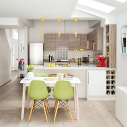 Kitchens with bright chairs photo