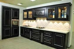 Black kitchens made of mdf photo
