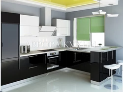 Black kitchens made of mdf photo