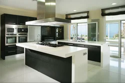 Black kitchens with island photo