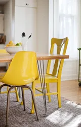 Горчичные стулья для кухни фото