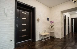 Light porcelain tiles in the hallway photo