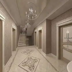 Light porcelain tiles in the hallway photo