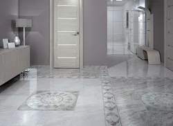 Light porcelain tiles in the hallway photo