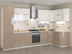 Light kitchens made of chipboard photos