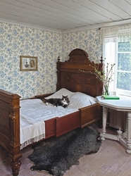 Bedroom in an old house photo