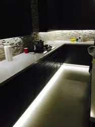 Hanging kitchen with lighting photo
