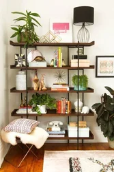Shelving decor in the living room photo