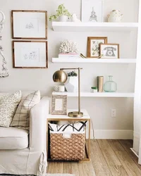 Shelving decor in the living room photo