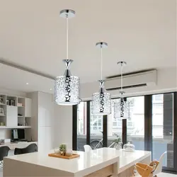 Rectangular chandelier in the kitchen photo