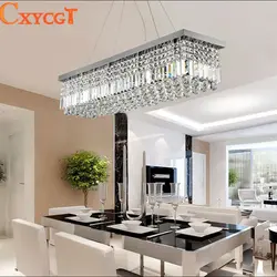 Rectangular chandelier in the kitchen photo