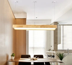 Rectangular chandelier in the kitchen photo