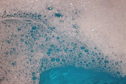 Photo of soap bubbles in the bathroom