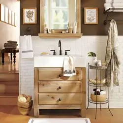 Photo of wooden bathroom furniture