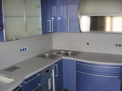 Blue Kitchen Gray Countertop Photo