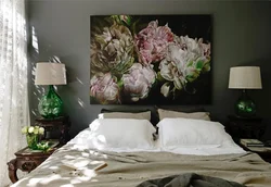 Peonies painting in the bedroom photo