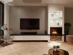 3D fireplace in the living room photo