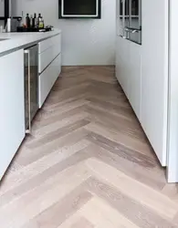 Laminate flooring in a small kitchen photo