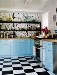 Kitchens With Checkerboard Floors Photo