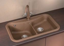 Brown kitchen sink photo